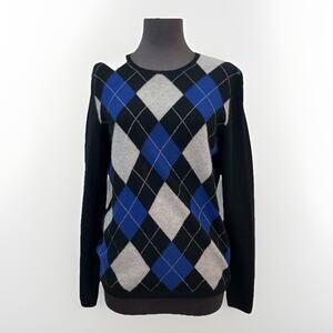 Charter Club 100% Cashmere 2-Ply Sweater Women's Medium Black Diamond Knit